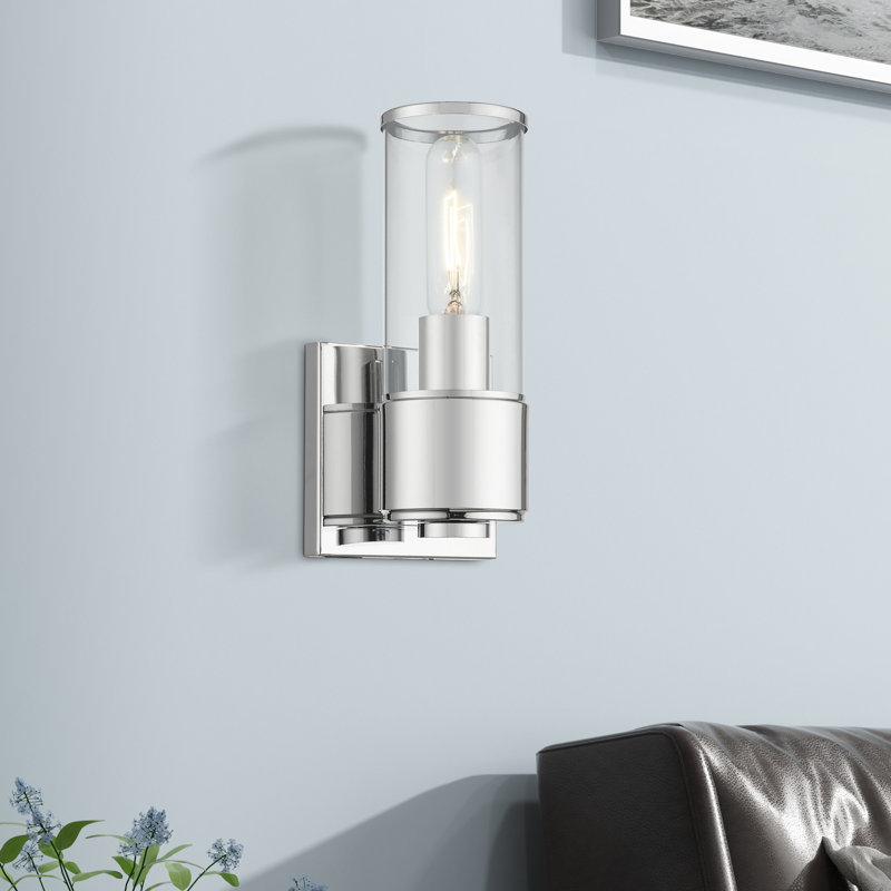 Applique murale en acier Sarena, Chrome poli
