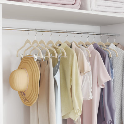 20-Pack Pants Hangers, Velvet Trousers Hangers With Adjustable Clips, Non-Slip, For Pants, Skirts, Coats, Dresses, Tank Tops