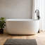 51 Inch Freestanding Resin Stone Soaking Bathtub with Overflow and Pop-up Drain for Modern Bathrooms-120330778