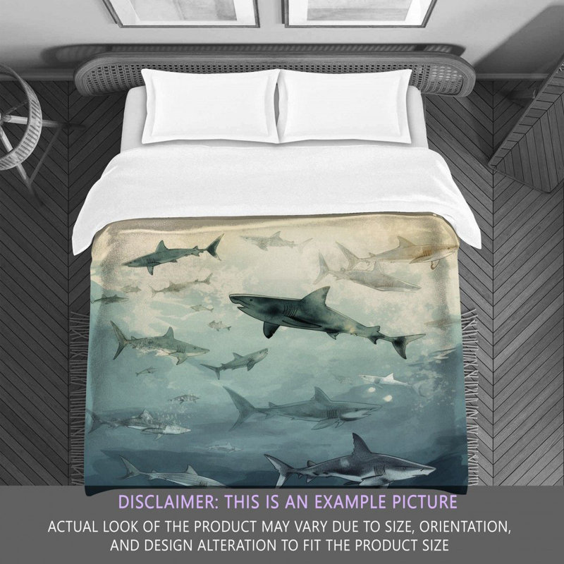 Shark Animals Blue Comforter, Queen Comforter