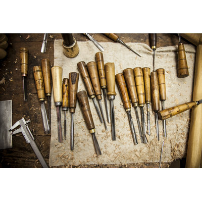 Carving - Carpenter's Chisel by Mehtap Orgun - Wrapped Canvas Print
