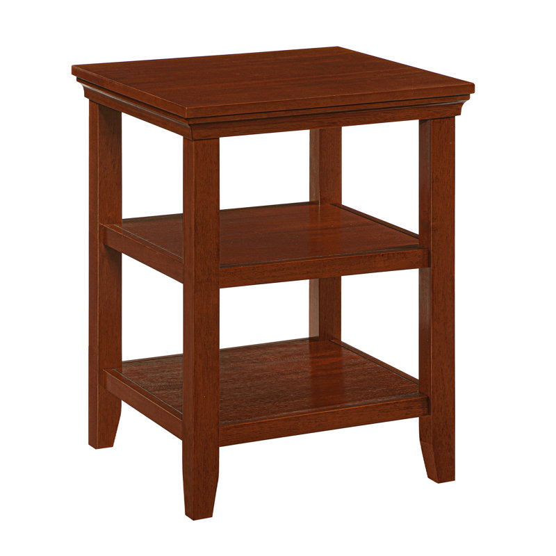 Morphew 24" Tall End Table with Storage, Mahogany