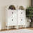 71" Tall Arched Fluted Storage Cabinet, Modern Arched Pantry Cabinet with 4 Tier Shelves-2097648454