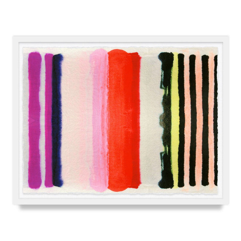 Vibrant Stripe By Kristi Kohut, White Wood, 18" H x 24" W
