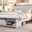 Bed Frame with Headboard and Wood Platform, Storage Headboard with Charging Station and LED, Bed Frame with Pet Bed, No Noise, No Box Spring Needed, Easy Assembly-1507668309-1481693104