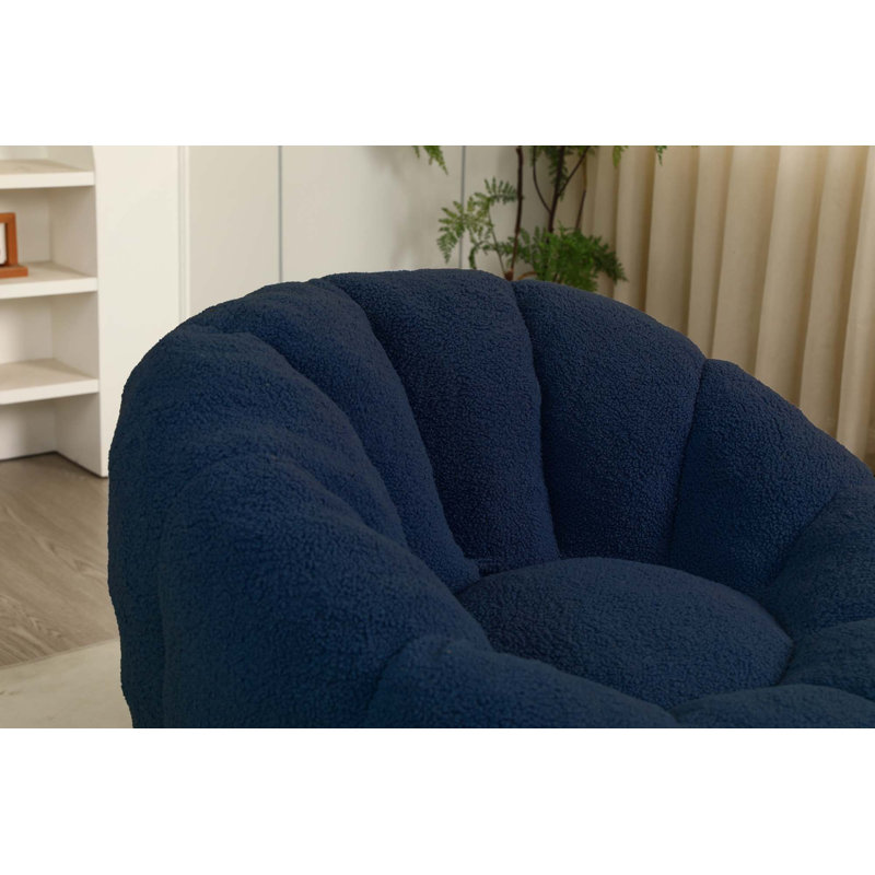 Fauteuil à billes Comfy, Bleu foncé (avec repose-pieds)