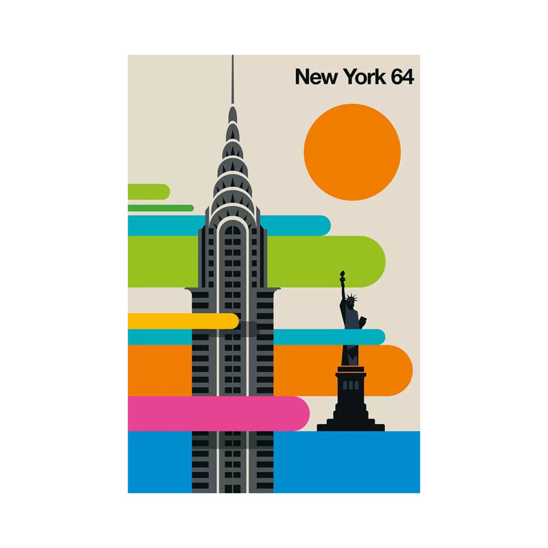 New York 64, estampe numérique sur toile tendue avec châssis, H 18 po x l 12 po