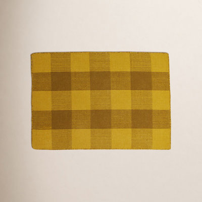 Simple Gingham Shag Wool Rug