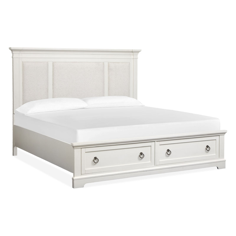 King Upholstered Panel Storage Bed, King