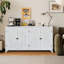 Armoire d'appoint 60 "avec 4 portes, buffet rustique en bois rustique - Armoire polyvalente avec rangement pour rangement et organisation