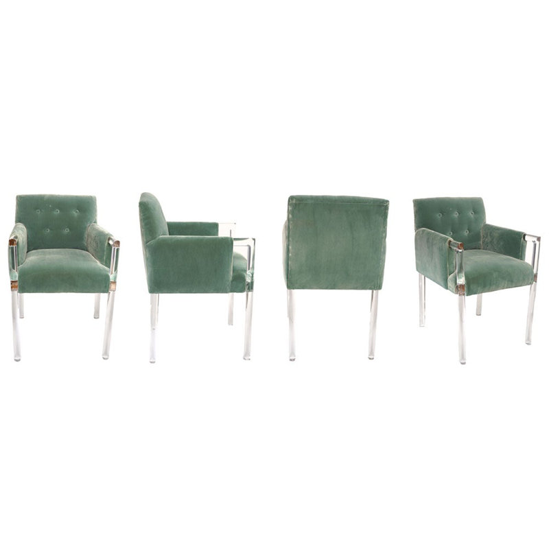 Tito Armchair, Green Linen