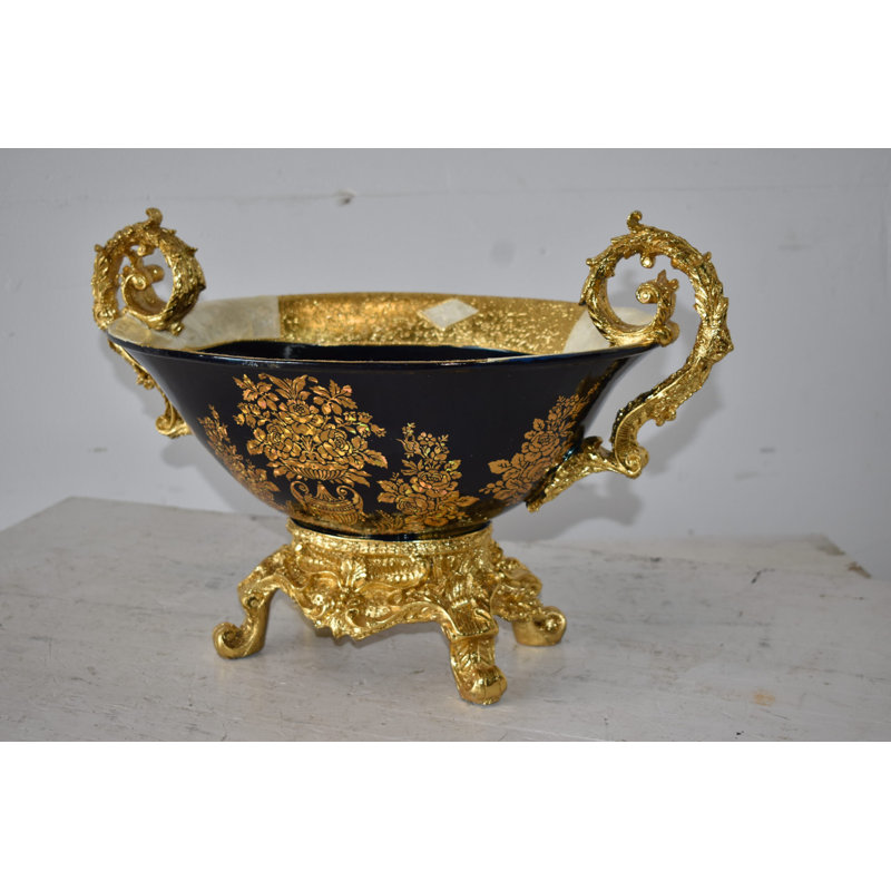 Emily-Kate Gold 13" Resin Table Vase
