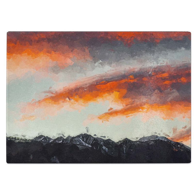 Tempered Glass Covered with Clouds Chopping Board, 39 cm W x 28.5 cm L
