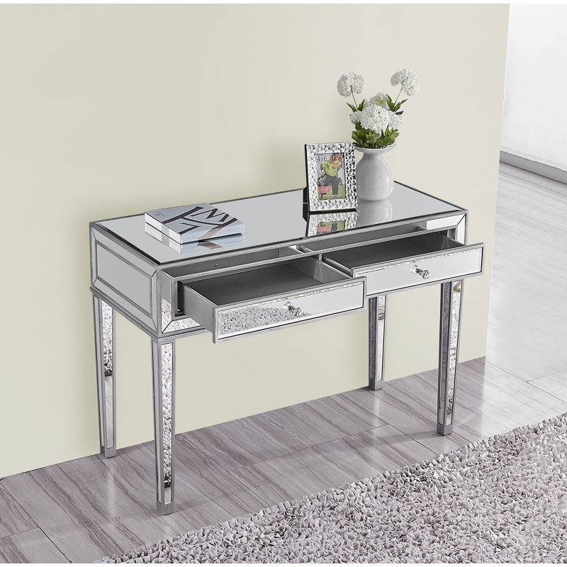 Bureau d'écriture en bois massif et manufacturé Latasha