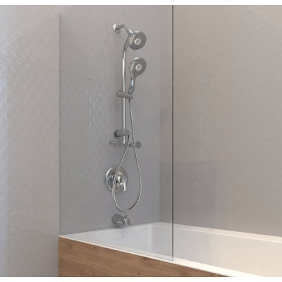 Système de douche complet avec robinet de douche en chrome poli Symphony
