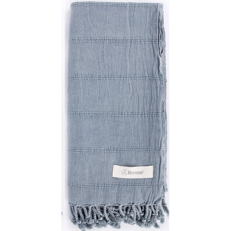PureCotton Luxe Stonewashed Turkish Towel - 37x70 Inches, Grey