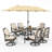 Leonard 6 - Person Rectangular Outdoor Dining Set with Swivel Chairs & Thick Cushions-1619317168