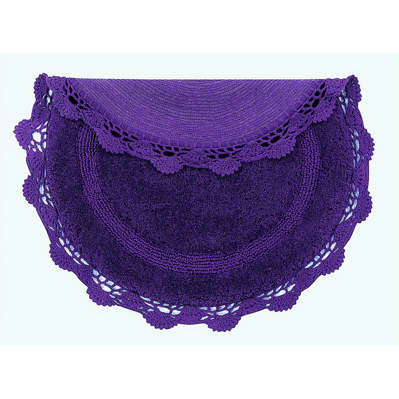 Wingert Cotton Non-Slip Bath Rug, 40" W x 40" L, Purple