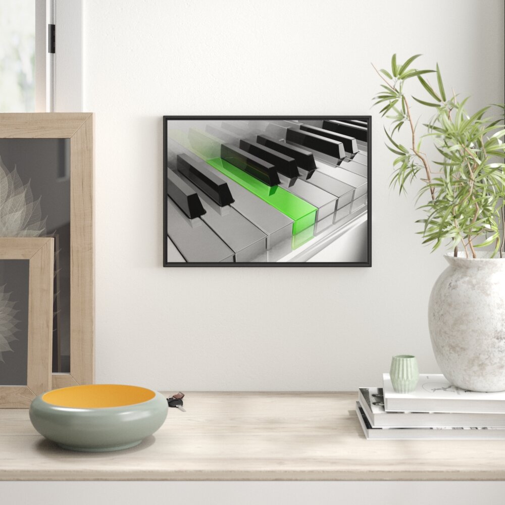 Gerahmtes Wandbild Piano green Klaviertasten