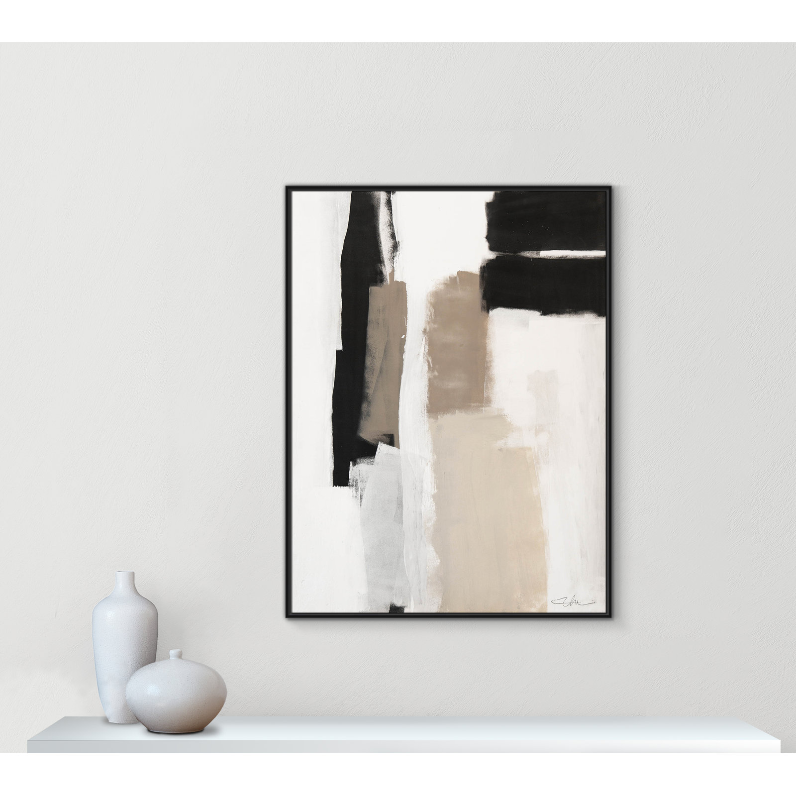 Giverny Earth Scapes II by  Print, No Mat, Black Floater Framed, 49.5" H x 37.5" W x 2" D