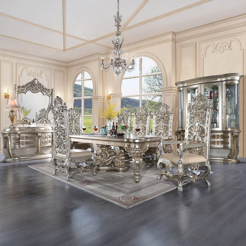 Vitrine Danae Glam champagne et or avec tablettes en verre trempé