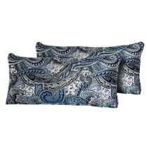 Lark Manor Sonny Throw Pillow Color: Navy Blue & Off-White