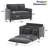 51" Convertible Sofa Bed With Storage Pockets & 2 Pillows, Modern 2-In-1 Folding Corduroy Fabric Loveseat For Small Spaces, Gray-529035560-529035562