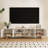 78.7'' Storage TV Stand, Modern Beige and Wood Cabniet, Cable Management – Modern Entertainment Center with Five Wood Balls, Cream Style