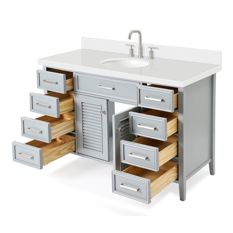 Ensemble de meuble-lavabo simple 55 po Blazier, Gris