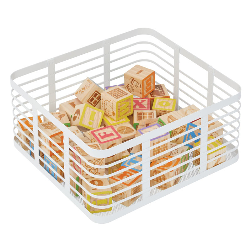 Carson Basket, Matte White, 6" H x 12" W x 13" D