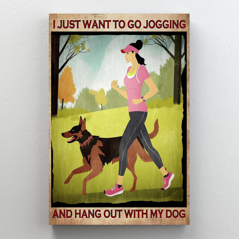 Impression sur toile tendue sur toile tendue, "I Just Want To Go Jogging" - 1 pièce, H 36 po x l 24 po x P 1,25 po