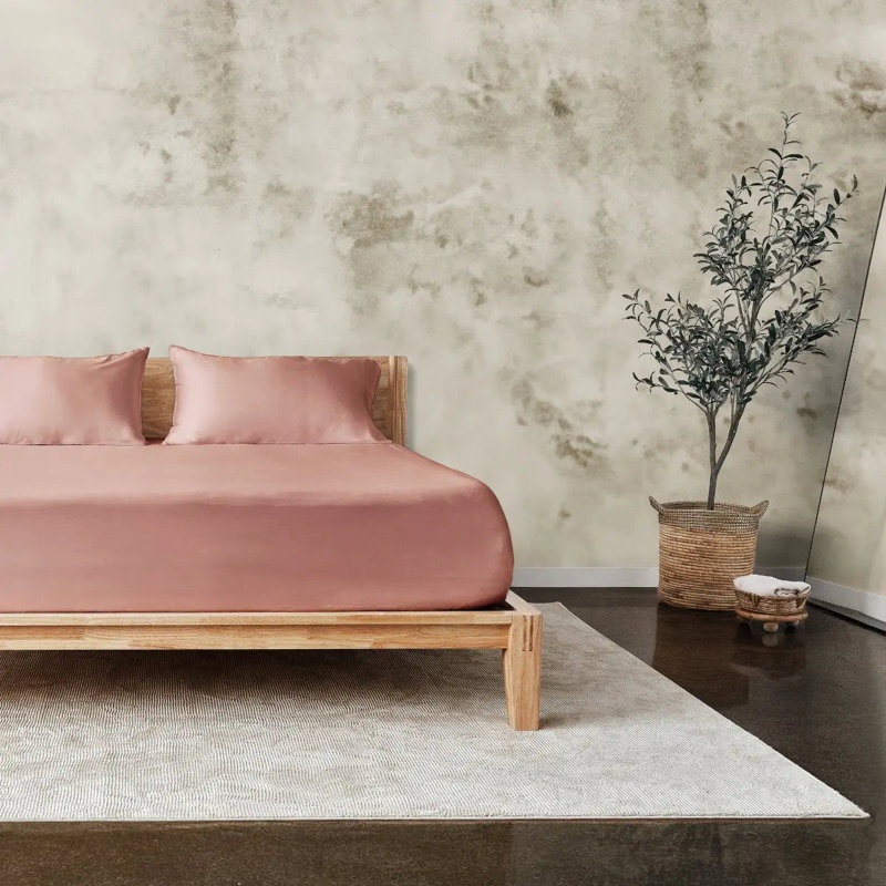 Ensemble de taies d'oreiller en satin et coton luxueux CleanBamboo®, Ensemble de taies d'oreiller standard + 2 taies d', Rose
