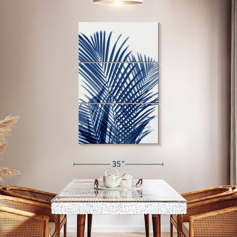 Palm Shadows indigo I, H 50 po x l 32 po