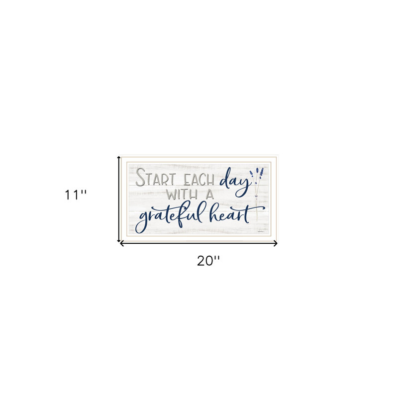 Grateful Heart White Framed Print Wall Art