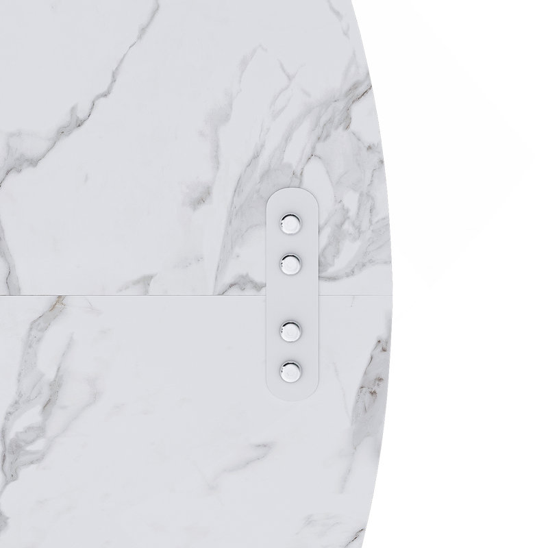 47.24" Round Dining Table for 4 - Farmhouse MDF Table with Marble White Finish, 300lb Capacity, Easy Assembly for Kitchen/Dining Room - Modern Spiced Table