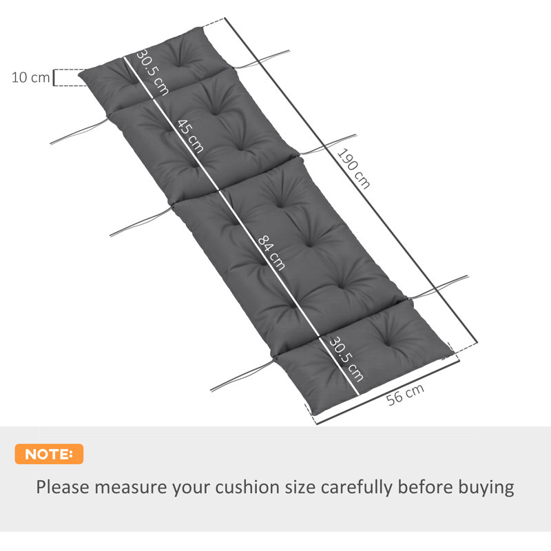 Outdoor Seat / Back Cushion, Dark Grey