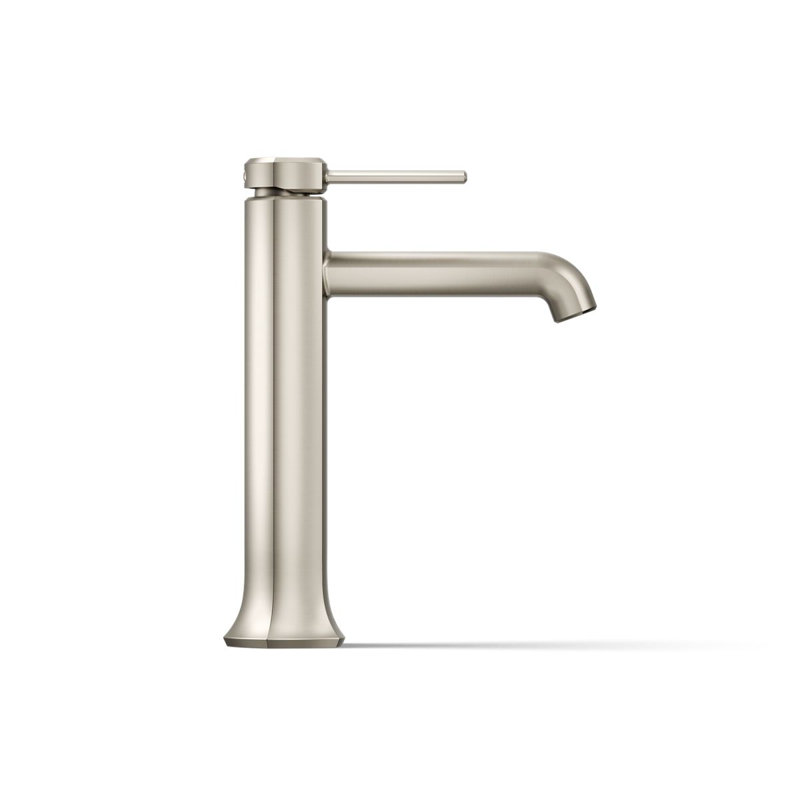 Occasion Tall Single-Handle Vessel Sink Bathroom Faucet with Drain Assembly, Matte Black/Modern Brass, 0.5 GPM 