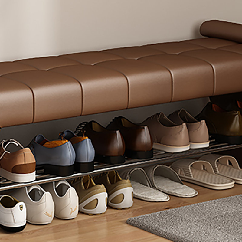 Tabouret avec rangement à chaussures 47,2 po, Café
