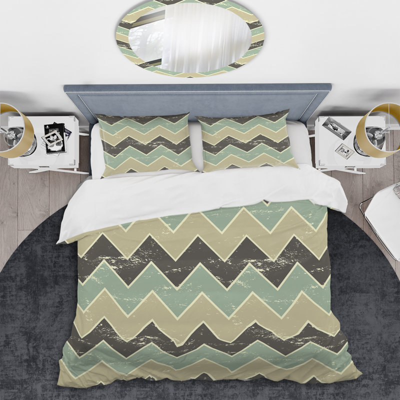 Polyester Chevron / Zig Zag Duvet Cover Set