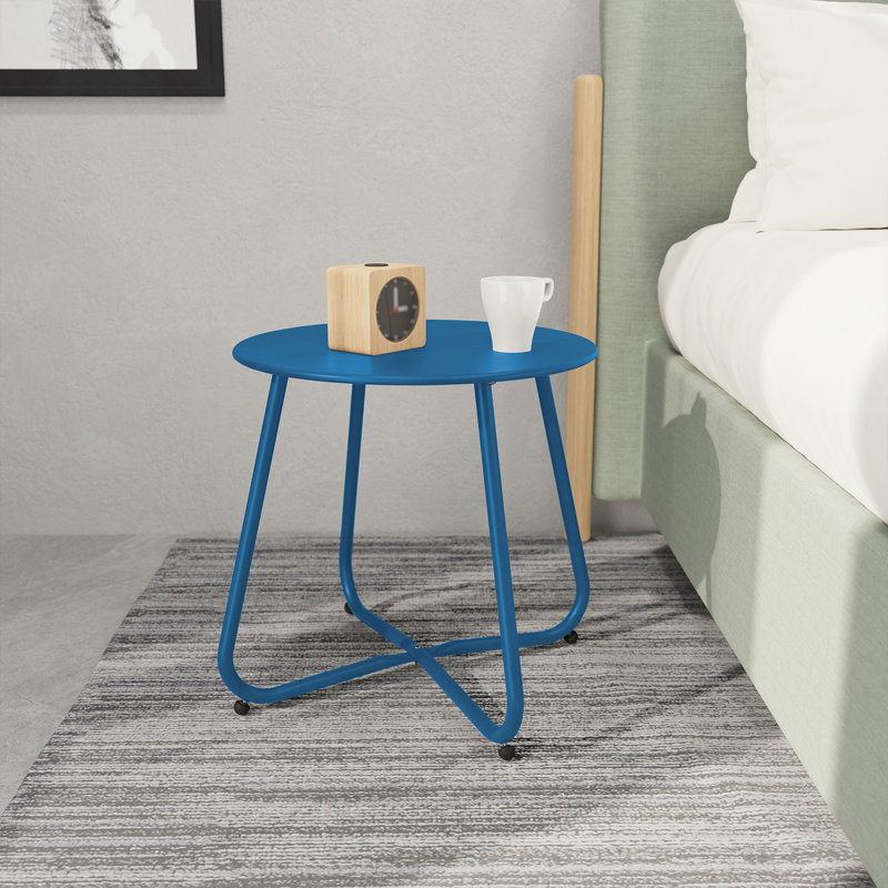 Tray Top End Table, Peacock Blue