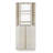 67.9" Tall Corner Bar Storage Cabinet w/ Rotating Wine Rack, White Sand