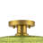 1-Light Green Glass Semi-Flush Mount Ceiling Light