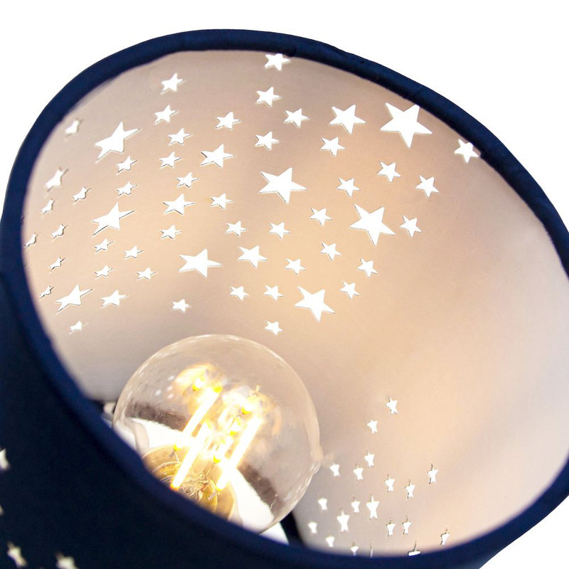 Admer Stars Decorated Children/Kids Soft Cotton Bedroom Pendant or Lamp Shade, Blue