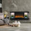  Home Décor Series Fireplace Floating Mantel Shelf with Lighting, Hexagon Tile