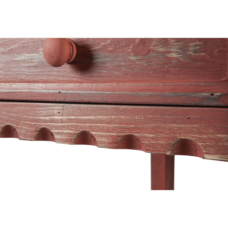 Mangum Side Table with Storage, Red