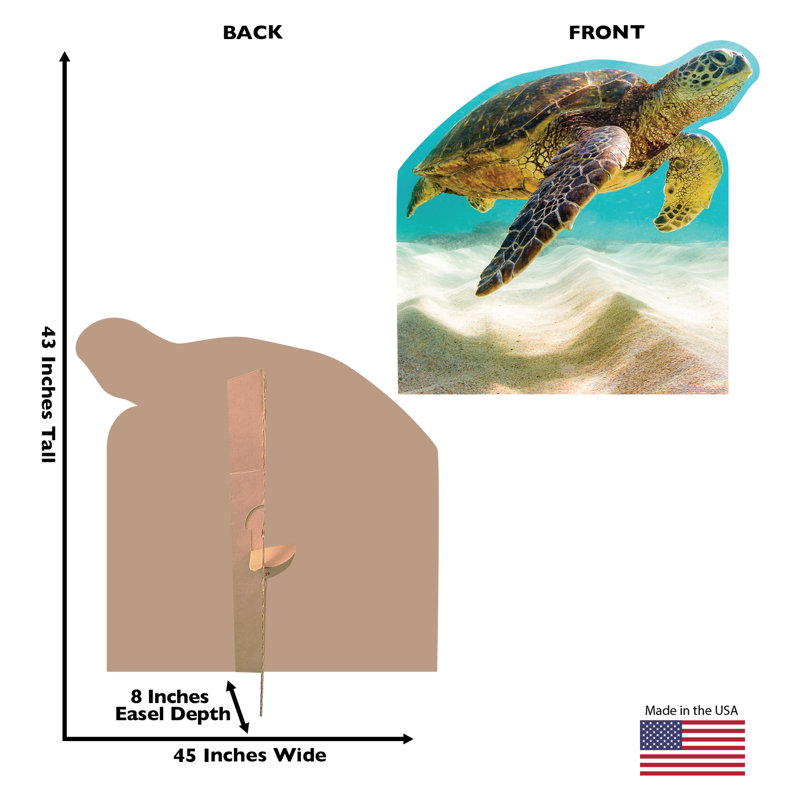 43 x 45 Inch Sea Turtle Cardboard Cutout Standee