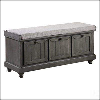 1 pièce Banc de rangement durable Finition blanche Assise rembourrée en mousse Siège rembourré en bois massif Mobilier de maison
