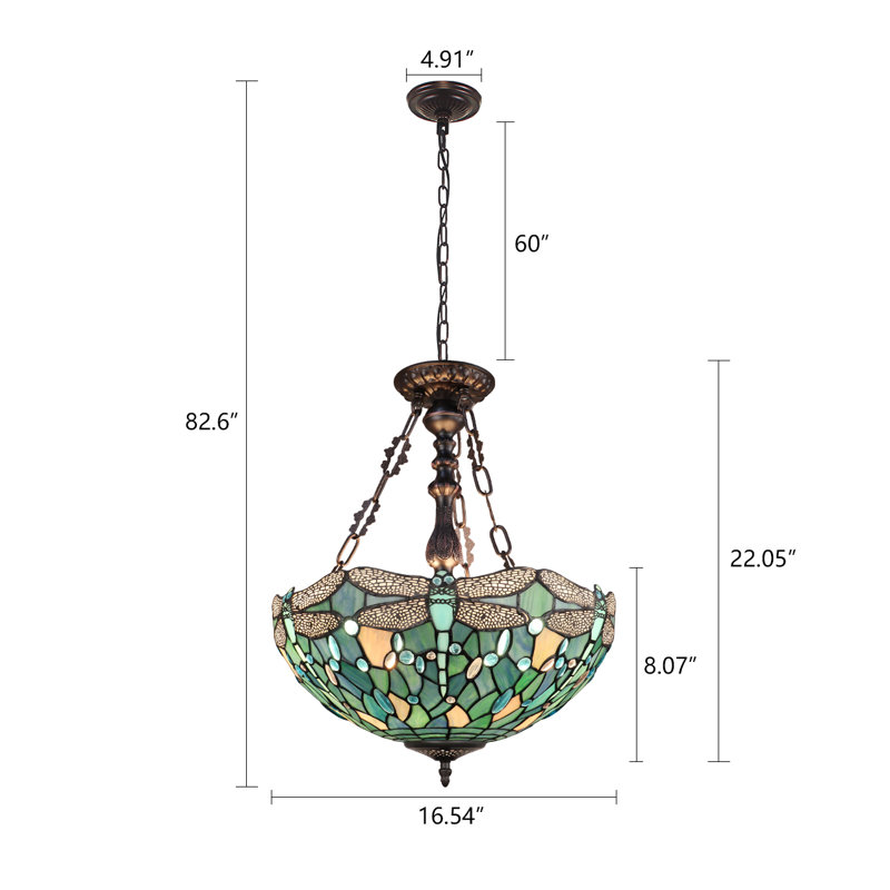  Abat-jour suspendu 16 po SUNNIVA Dragonfly Tiffany