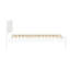 Mid-Century, lit simple, lit en bois blanc, pieds fuselés, ensemble de lattes, croissance, plateforme sans sommier nécessaire, esthétique Mid-Century, couleur,