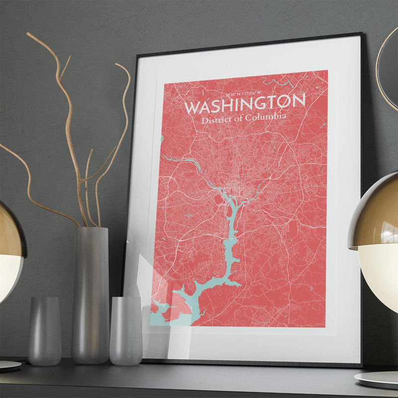 Washington - impression sur toile tendue, Rose / bleu bébé, 36" H x 24"W
